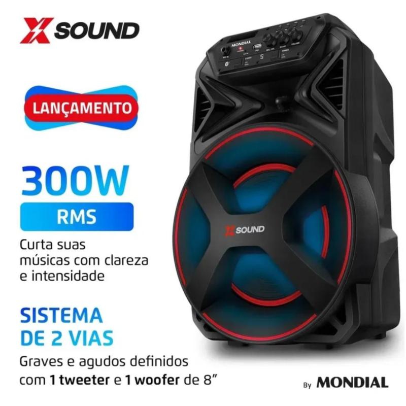 Caixa Amplificada Mondial 300W Bivolt CM-300-N